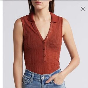 Frame Mesh Lace Sleeveless Polo